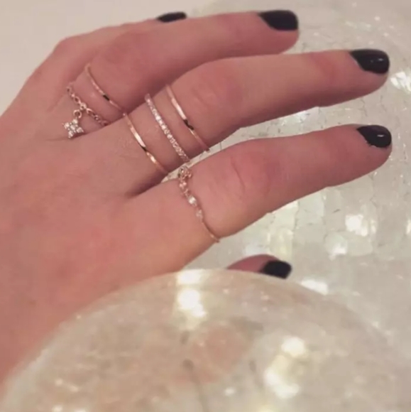 NEW ROSE GOLD TRIPLE DIAMOND BAND RESIZEABLE RING - Picture 5 of 5